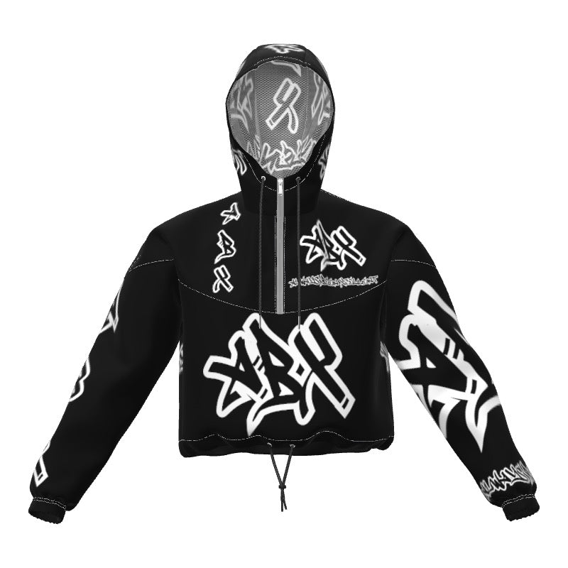 Black (ABX) Crop Hoodie