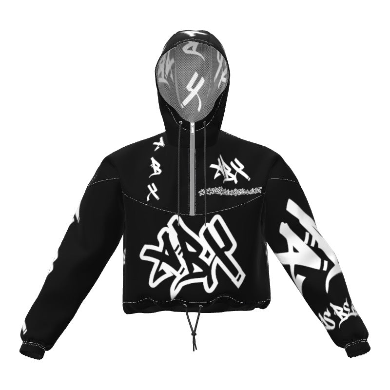 Black (ABX) Crop Hoodie